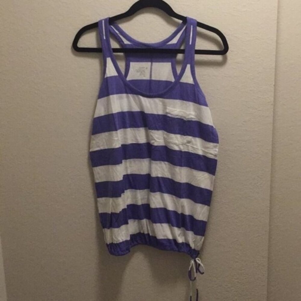 NWOT purple and white striped tank top.